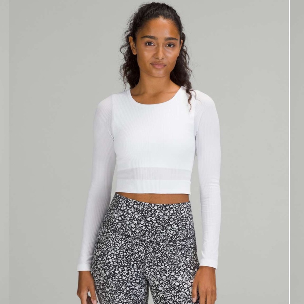 Lululemon Ebb to Street Long Sleeve Size 4 in White NWOT